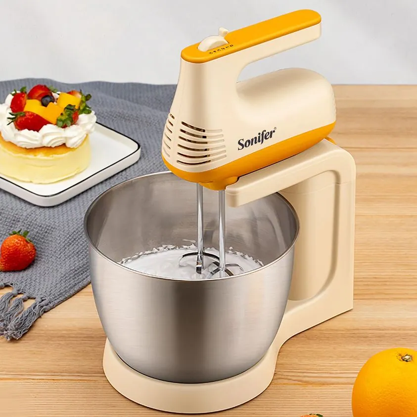 Sonifer-Stand-Mixer-SF-7029-150W Sonifer Stand Mixer SF-7029 (150W, 3.5L) Stainless Steel bowl 5 speeds automatic electric mixer