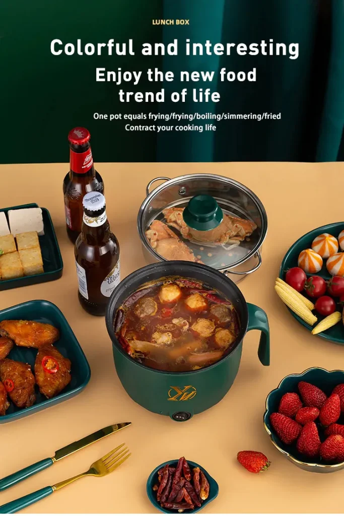 YN-Electric-Cooking-Pot-in-BD-683×1024 YN Electric Cooking Pot Double Deck–18cm – Green Color