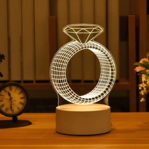GearUP Acrylic Multicolor Night Lamp White (Diamond Ring)