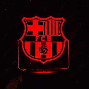 GearUP Acrylic Multicolor Night Lamp – FC Barcelona – White