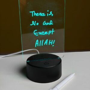 GearUP Acrylic Multicolor Night Lamp with Writable Board and Eraser Pen – White