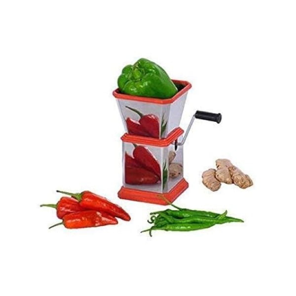 stailness_steel_vegetable_choppper_1 Stainless Steel Dry Fruit & Vegetable Cutter And Chopper- Red Color